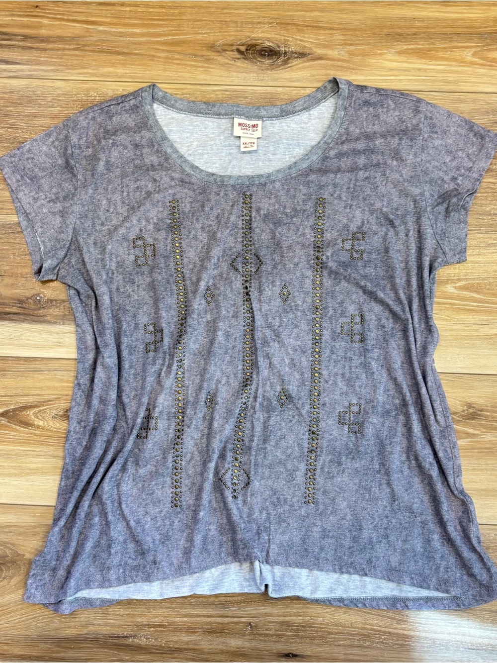 ⭐️(3/$12) Gold Studded Short Sleeve Top